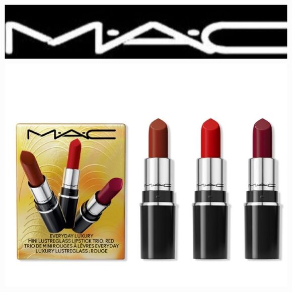 Mac Cosmetics Everyday Luxury Lustreglass Mini Lipstick Set - Picture 1 of 6